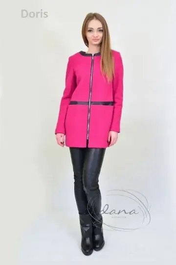 Model in a pink coat